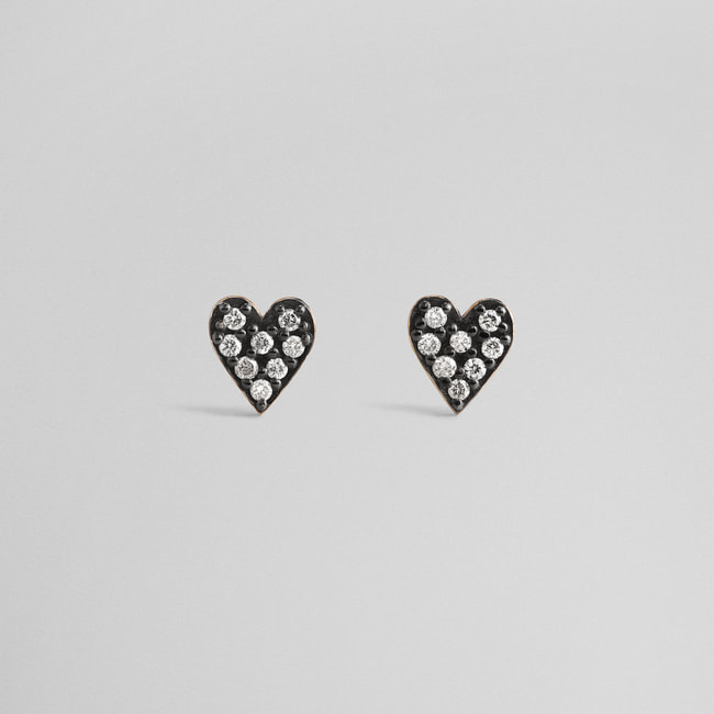 MICROTATTOO_K10ブラウンダイヤモンド ピアス LOVE