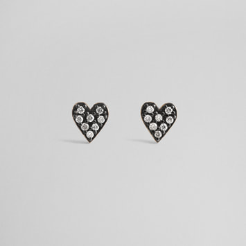 MICROTATTOO_K10ブラウンダイヤモンド ピアス LOVE