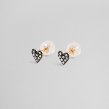 MICROTATTOO_K10ブラウンダイヤモンド ピアス LOVE