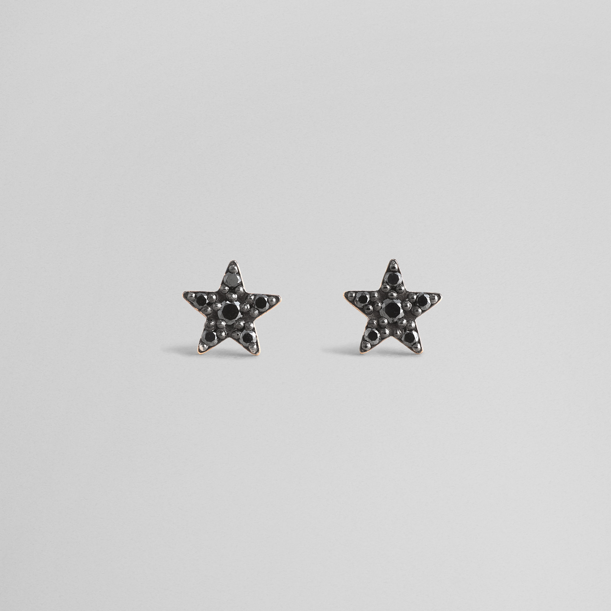 MICROTATTOO_K10 ブラックダイヤモンド ピアス LUCKY STAR so black