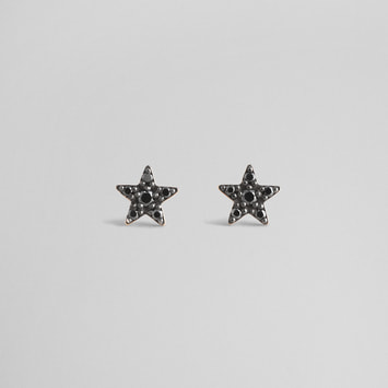 MICROTATTOO_K10 ブラックダイヤモンド ピアス LUCKY STAR so black