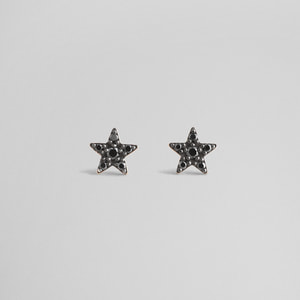 MICROTATTOO_K10 ブラックダイヤモンド ピアス LUCKY STAR so black