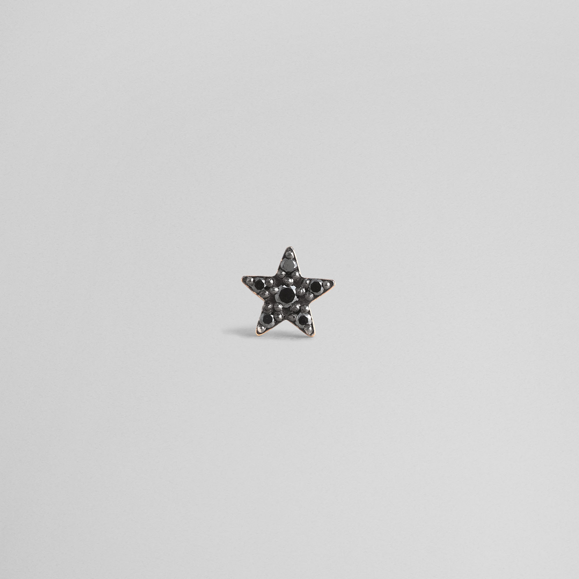 MICROTATTOO_K10 ブラックダイヤモンド シングルピアス LUCKY STAR so black