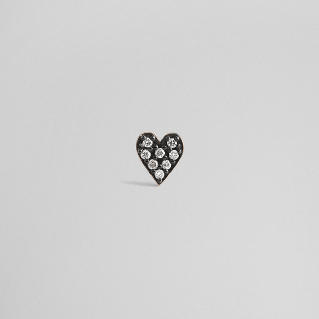MICROTATTOO_K10ブラウンダイヤモンド シングルピアス LOVE