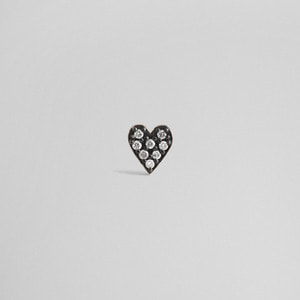 MICROTATTOO_K10ブラウンダイヤモンド シングルピアス LOVE