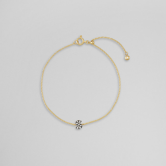 【オーダー品】MICROTATTOO_K10ブラウンダイヤモンド ブレスレット_A-Z【納期 約1.5ヶ月】