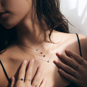 MICROTATTOO_K10ブラックダイヤモンド ネックレス_LUCKY STAR_so MICROTATTOO_K10ブラックダイヤモンド ネックレス_LUCKY STAR_so
