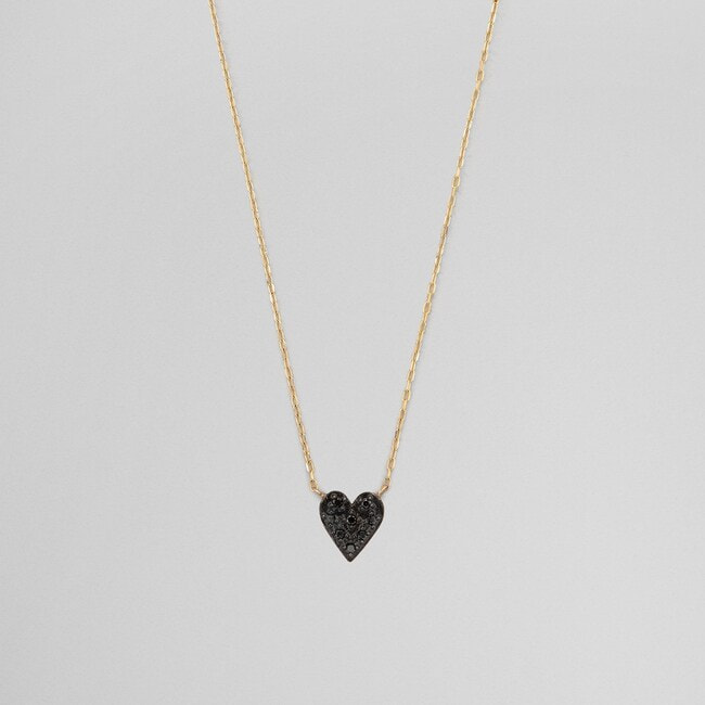 MICROTATTOO_K10 ブラックダイヤモンド ネックレス BIG LOVE so black