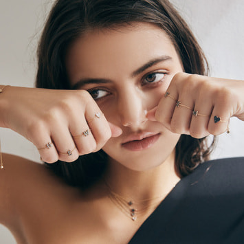 オーダー品】MICROTATTOO_K10ブラウンダイヤモンド リング A-Z