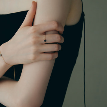 MICROTATTOO_K10ブラックダイヤモンド リング_LUCKY STAR_so