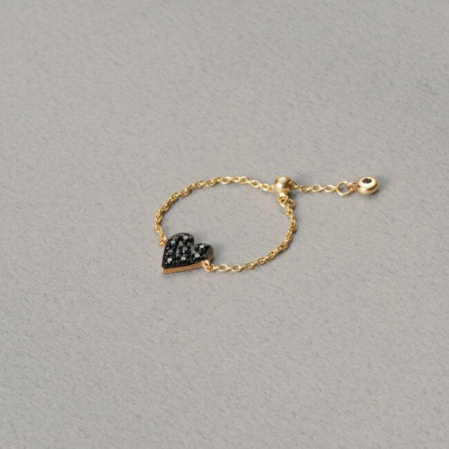 MICROTATTOO_K10ブラックダイヤモンド リング_BIG LOVE_so black