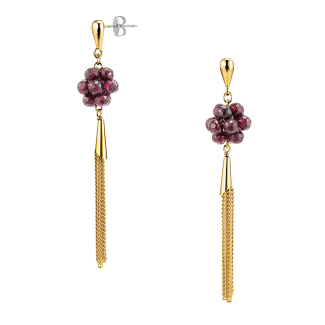 ガーネット フリンジピアス