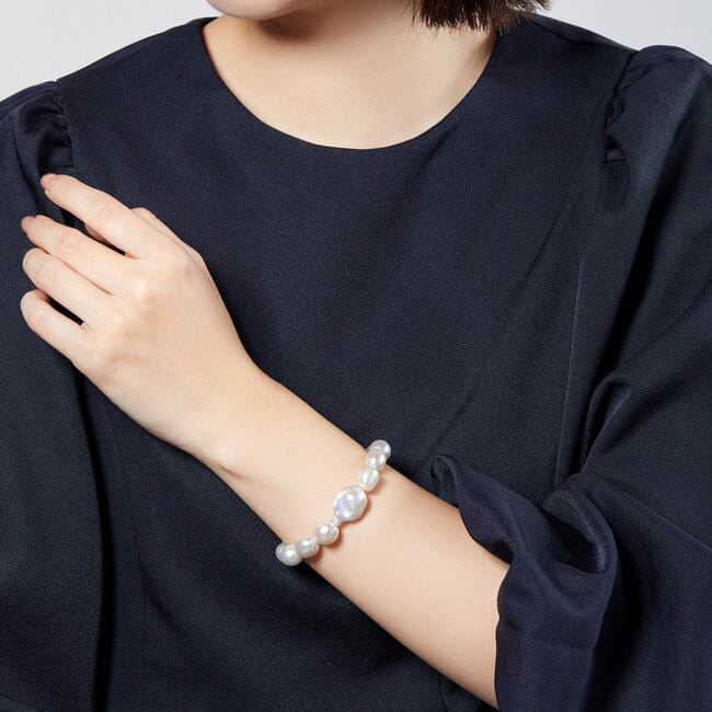 淡水パール 大粒バロックブレスレット