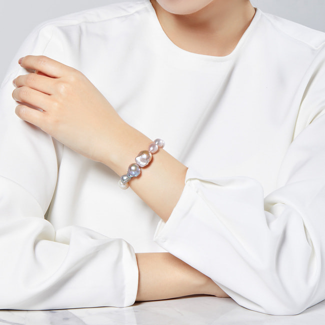 淡水パール 大粒バロックブレスレット