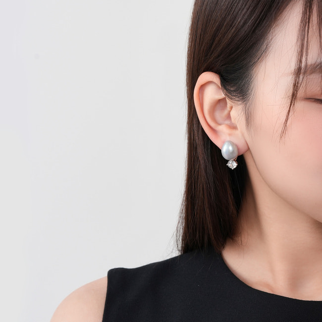 淡水パール イヤリング