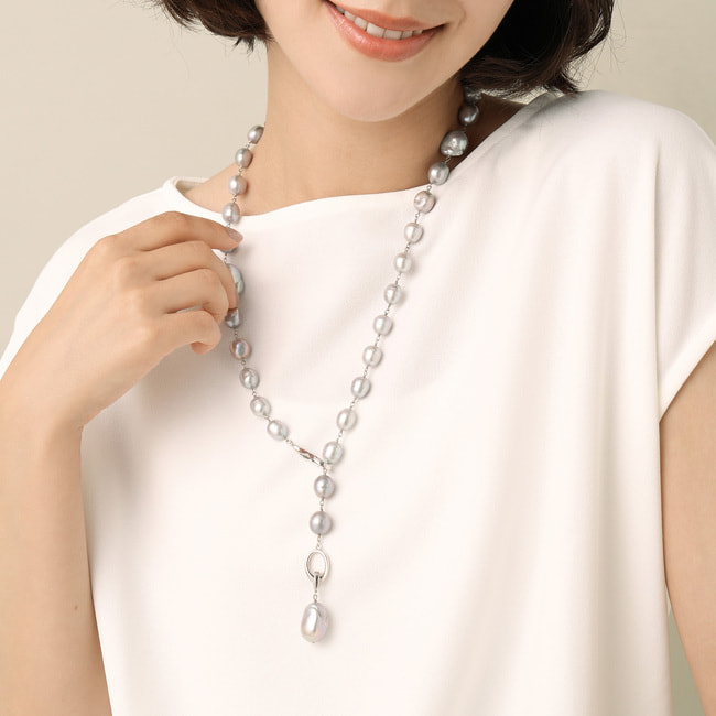 淡水パール 大粒バロックネックレス