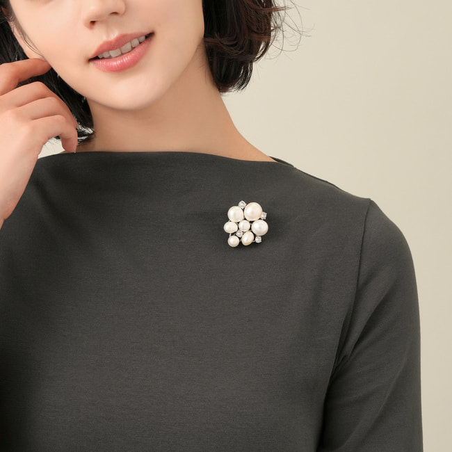 淡水パール ブローチ