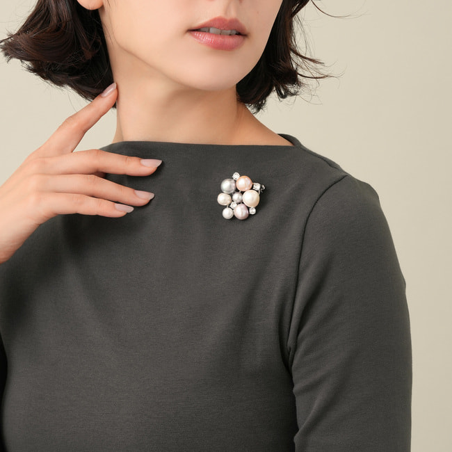 淡水パール ブローチ