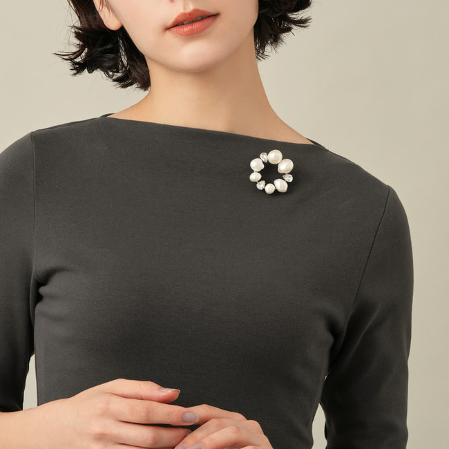 淡水パール ブローチ