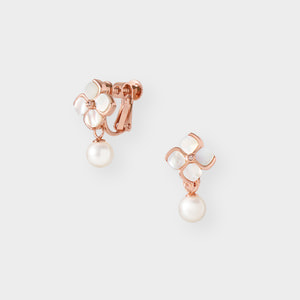 淡水パール シェルフラワー イヤリング