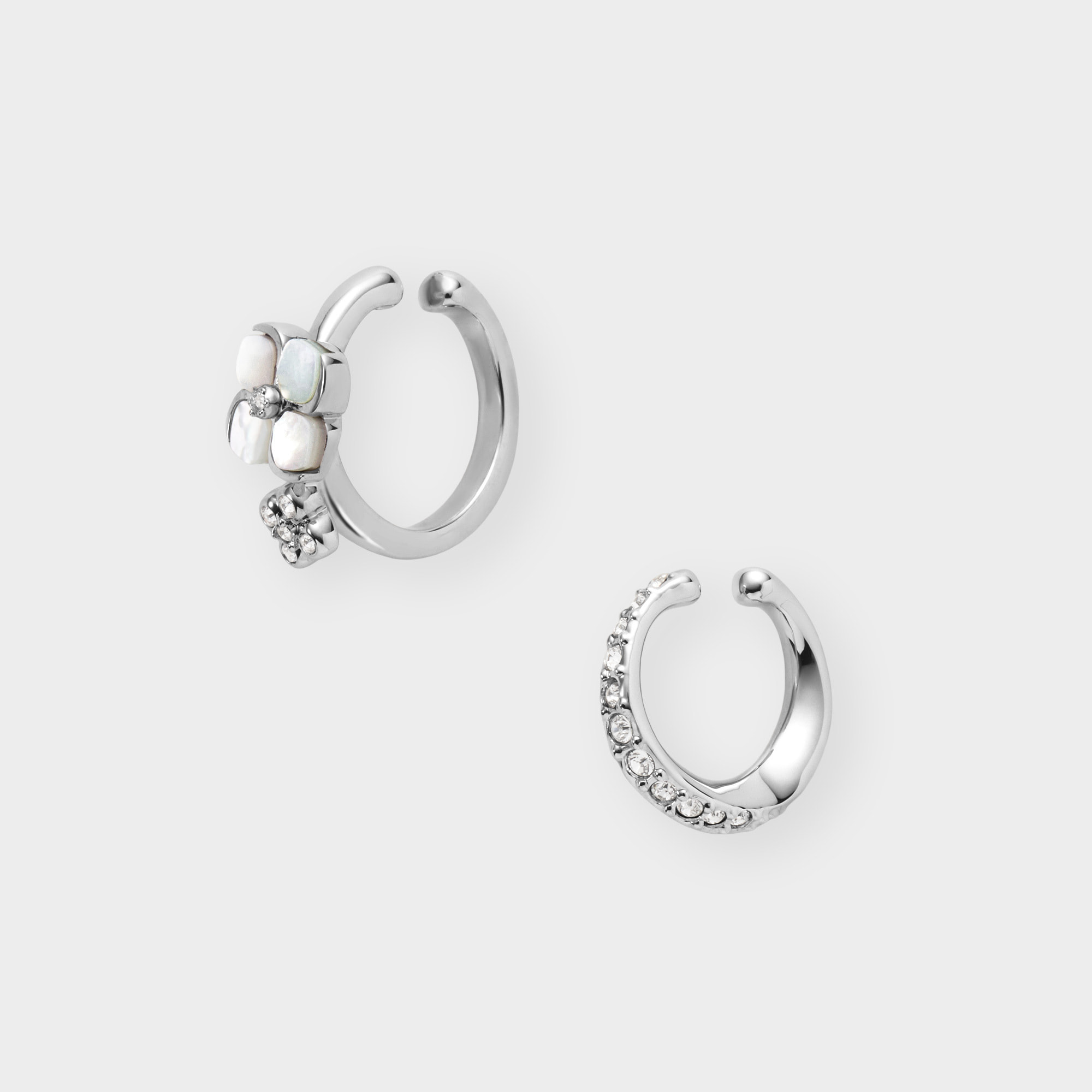 シェルフラワー イヤーカフ２点セット