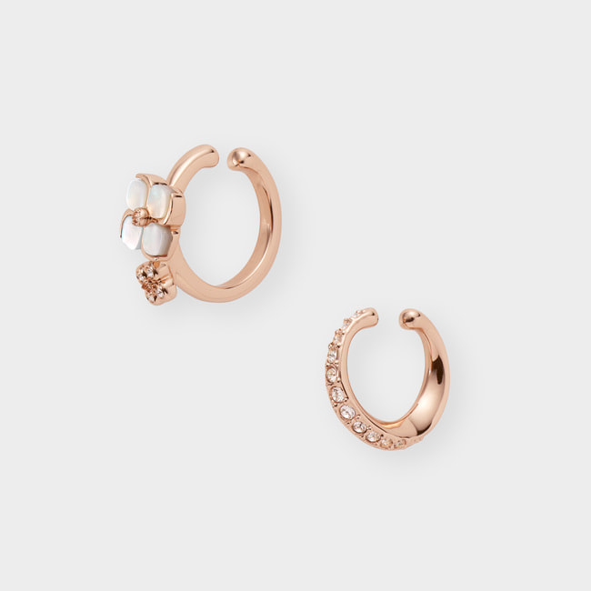 シェルフラワー イヤーカフ２点セット