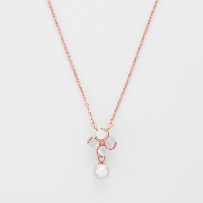 淡水パール シェルフラワー ネックレス