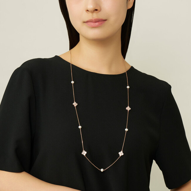 淡水パール シェルフラワー ネックレス