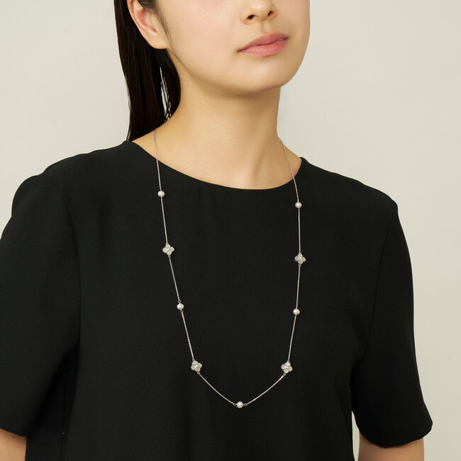 淡水パール シェルフラワー ネックレス