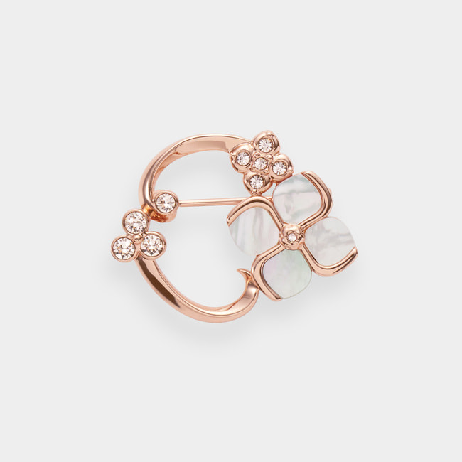 シェルフラワー ブローチ