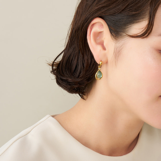 シェル カラーストーン ピアス