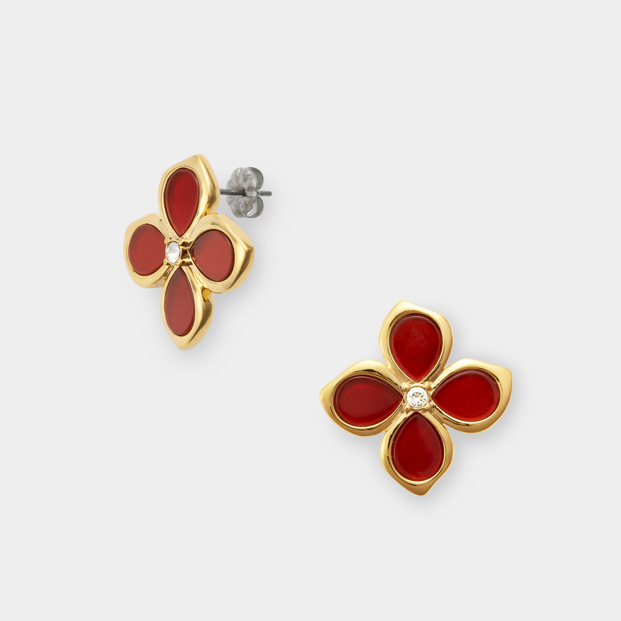 カーネリアン フラワー ピアス