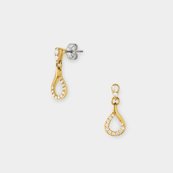 キュービックジルコニア ドロップ ピアス