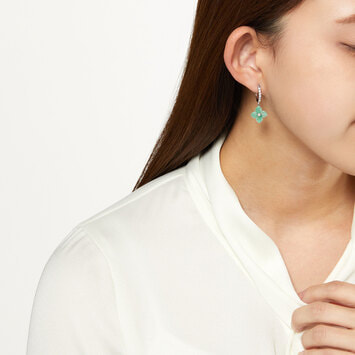 アマゾナイト フラワー イヤリング