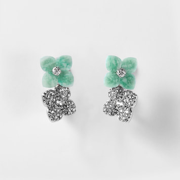 アマゾナイト フラワー イヤリング