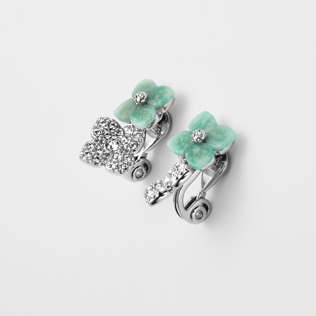 アマゾナイト フラワー イヤリング