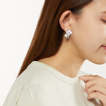 淡水パール シェルフラワー イヤリング