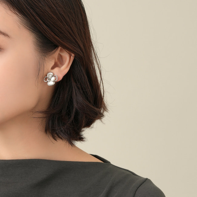 シェル ローズ イヤリング