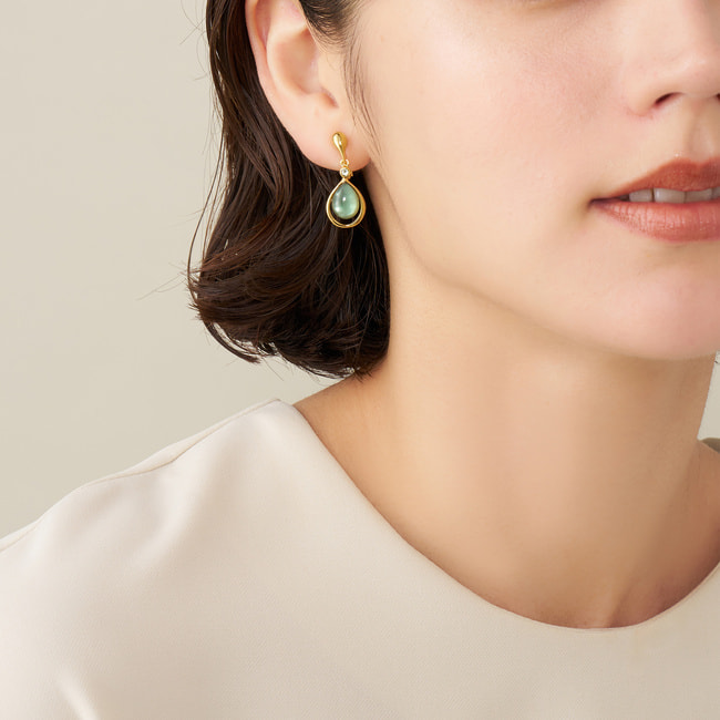 シェル カラーストーン イヤリング