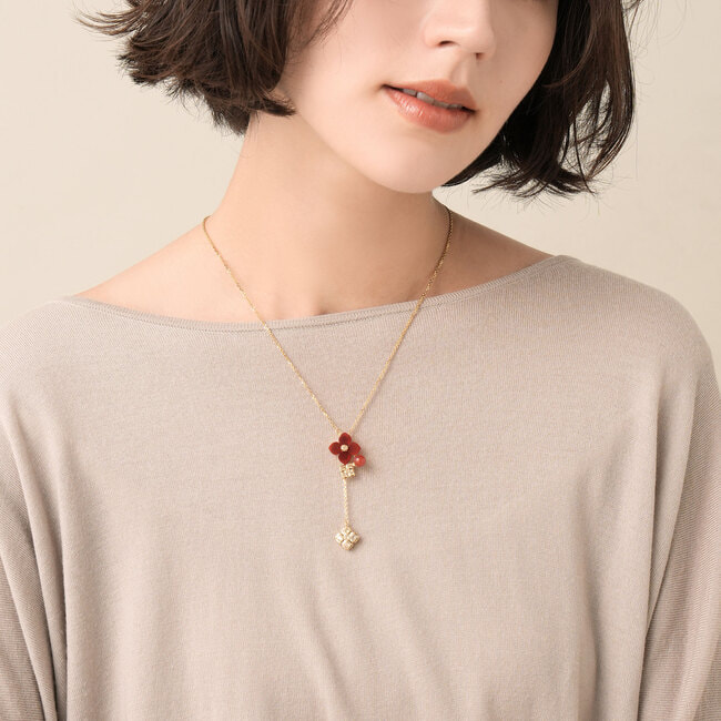 カーネリアン フラワー ネックレス