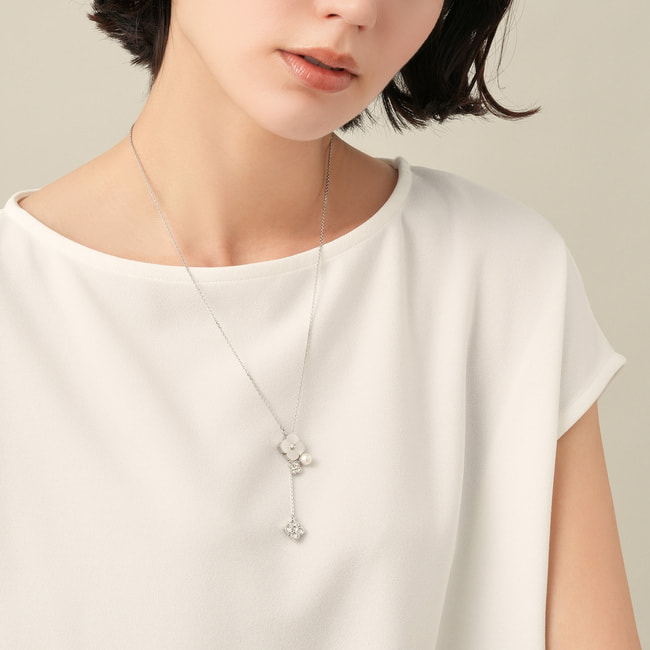 淡水パール シェルフラワー ネックレス