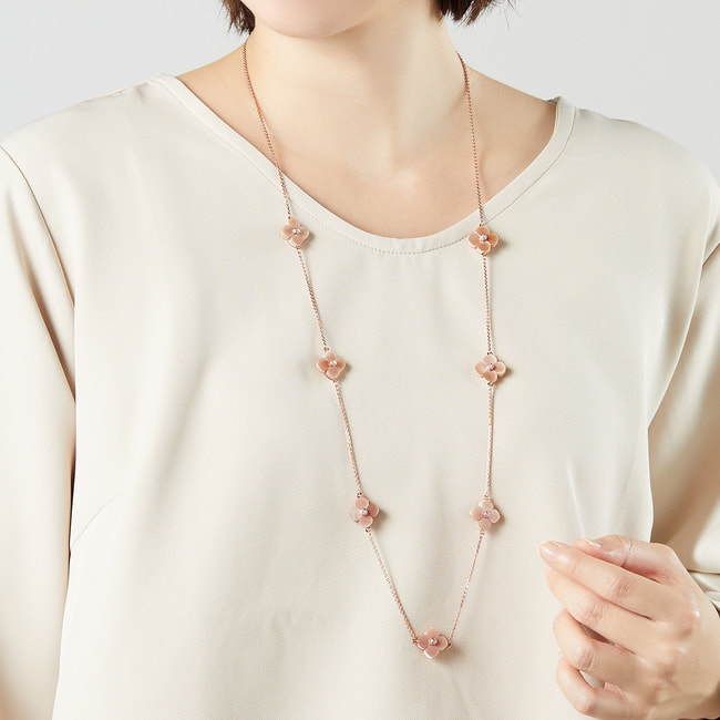 シェルフラワー ステーションネックレス