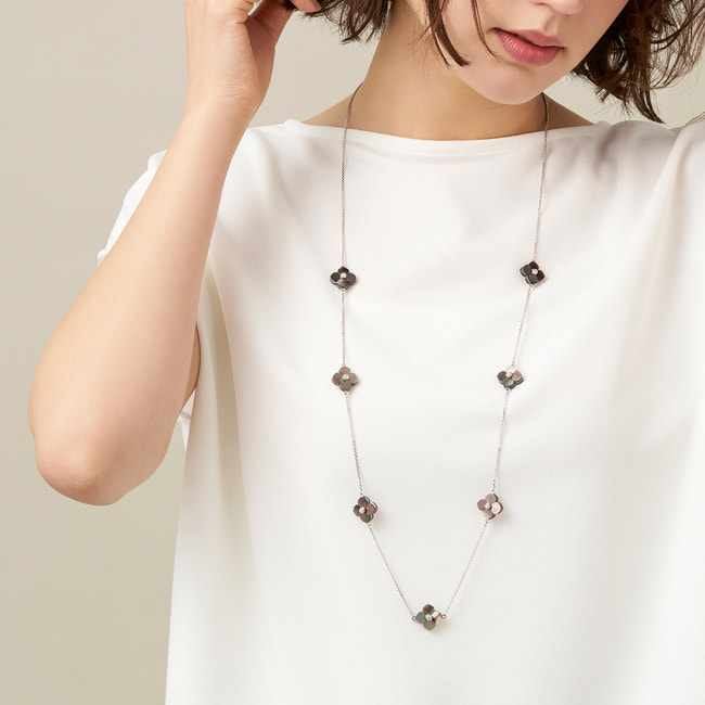 シェルフラワー ステーションネックレス