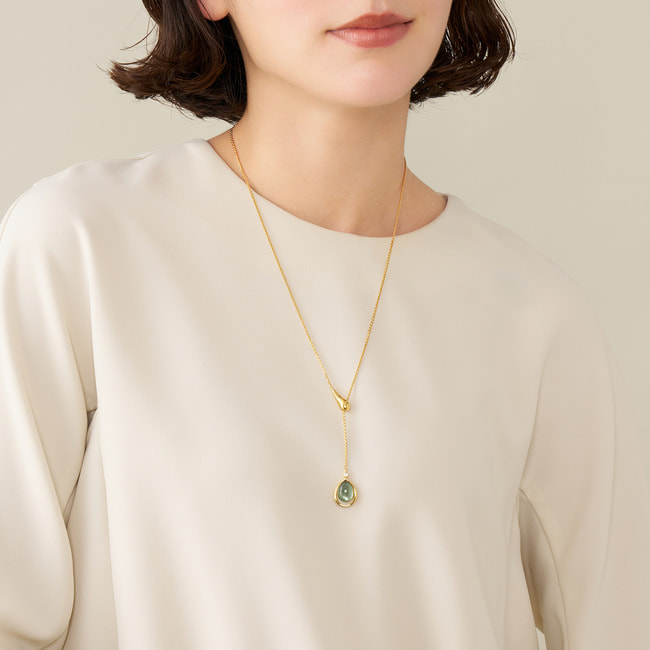 シェル カラーストーン スライドネックレス