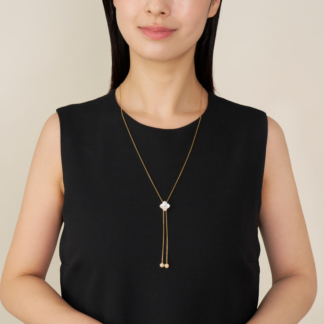 シェルフラワー スライドネックレス