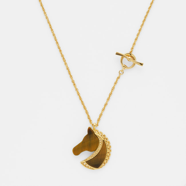 タイガーアイ 馬 ネックレス