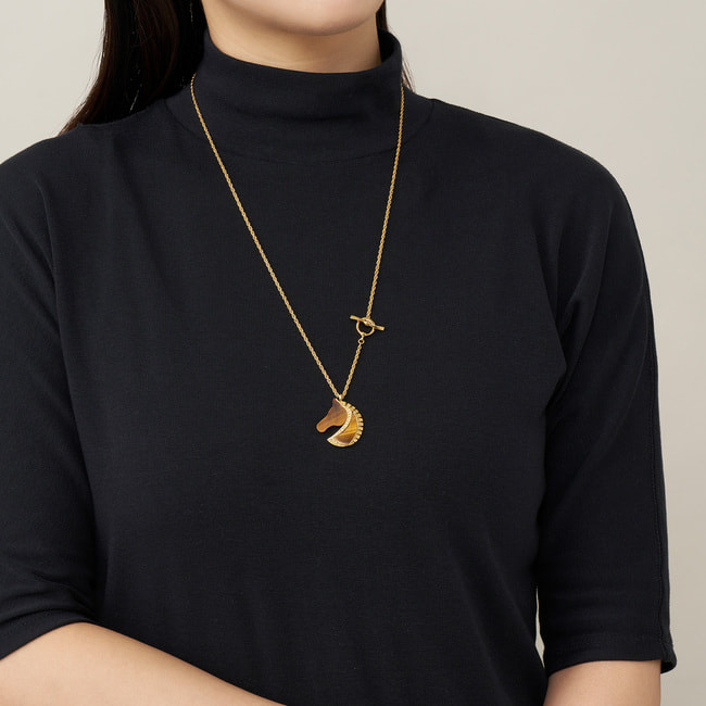 タイガーアイ 馬 ネックレス