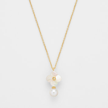 淡水パール シェルフラワー ネックレス