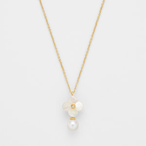 VENDOME/ヴァンドーム SWAROVSKI シェルフラワーネックレス シェルフラワー リバーシブルネックレス