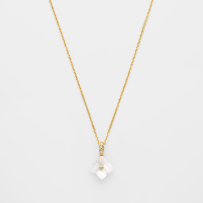 シェルフラワー リバーシブルネックレス